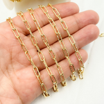 Load image into Gallery viewer, Gold Plated Sterling Silver Diamond Cut Paperclip Chain
