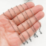 Load image into Gallery viewer, Black Rhodium Sterling Silver Smooth Long and Short Link Chain