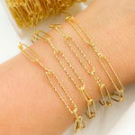 Load image into Gallery viewer, V4GP. Gold Plated 925 Sterling Silver Diamond Cut Short & Long Link Chain