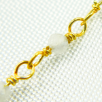 Load image into Gallery viewer, Moonstone Wire Wrap Chain made with Gold Plated 925 Sterling Silver.