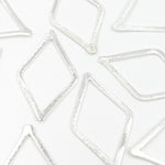 Load image into Gallery viewer, White Sterling Silver Brushed Diamond Connector