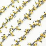 Load image into Gallery viewer, Golden Pyrite Cluster Dangle Oxidized Wire Chain.