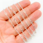 Load image into Gallery viewer, Sterling Silver Diamond Cut & Smooth Oval Link Chain