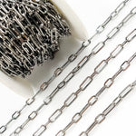 Load image into Gallery viewer, Black Rhodium Sterling Silver Flat Paperclip Long and Short Chain