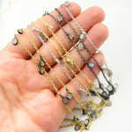 Load image into Gallery viewer, Labradorite Pear Shape Dangle Wire Chain.