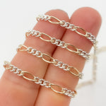 Load image into Gallery viewer, XM3331CTT. Gold Filled and Sterling Silver Long and Short Curb Link Chain