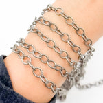 Load image into Gallery viewer, Oxidized Sterling Silver Twisted Round Link Chain