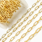 Load image into Gallery viewer, Gold Plated Sterling Silver Matt Flat Paperclip Chain