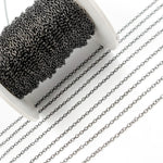 Load image into Gallery viewer, Oxidized Sterling Silver Smooth Oval Link Chain