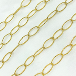 Load image into Gallery viewer, Y82GP. Gold Plated 925 Sterling Silver Hammered Oval Link Chain