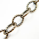 Load image into Gallery viewer, Oxidized Sterling Silver Twisted Round Link Chain