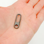 Load image into Gallery viewer, 26MM Matt Black Rhodium Sterling Silver Oval Clasp