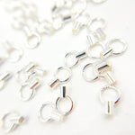 Load image into Gallery viewer, 1.5MM White Sterling Silver Crimp Endcap with Ring