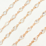 Load image into Gallery viewer, Cubic Zirconia Pear Shape Connected Chain.