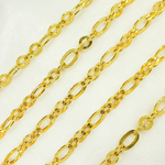 Load image into Gallery viewer, V61GP. Gold Plated 925 Sterling Silver Short & Long Flat Oval Link Chain