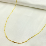 Load image into Gallery viewer, 14k Solid Gold Smooth Paperclip Diamond Cut Marina Link Chain