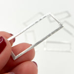 Load image into Gallery viewer, 40MM White Sterling Silver Brushed Rectangle Connector