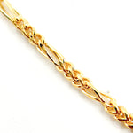 Load image into Gallery viewer, 14K Solid Gold Round Figaro Link Chain