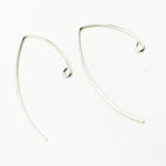 Load image into Gallery viewer, White Sterling Silver V Shape Ear Wire