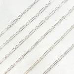 Load image into Gallery viewer, Sterling Silver Long & Short Link Chain