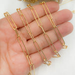 Load image into Gallery viewer, Gold Plated 925 Sterling Silver Smooth Paperclip Link Chain.