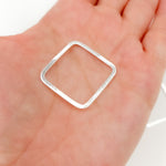 Load image into Gallery viewer, 25MM White Sterling Silver Brushed Square Connector