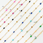 Load image into Gallery viewer, V295ENGF. 14K Gold Filled Enamel Chain with Paperclip & Diamond-Cut Marina Links