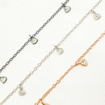 Load image into Gallery viewer, Cubic Zirconia Triangle 3mm Shape Dangle Chain
