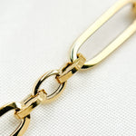 Load image into Gallery viewer, 14K Solid Hollow Gold Flat Long & Short Oval Link Chain