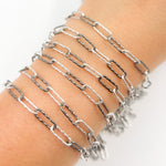Load image into Gallery viewer, Black Rhodium 925 Sterling Silver Paperclip Diamond Cut Chain