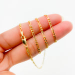 Load image into Gallery viewer, 050GA3BGT2A9L001. 14K Solid Gold Figaro Chain