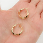 Load image into Gallery viewer, 15850023355. 14K Solid Gold Fancy Round Hollow Hoop Earrings