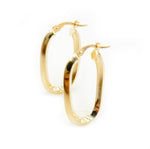 Load image into Gallery viewer, 15850021777. 14K Solid Gold Fancy Rectangle Hollow Hoop Earrings