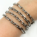 Load image into Gallery viewer, Oxidized Sterling Silver Diamond Cut Oval Link Chain