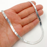 Load image into Gallery viewer, Sterling Silver 4.3mm Herringbone Necklace