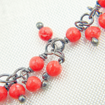 Load image into Gallery viewer, Red Coral Cluster Dangle Wire Chain.