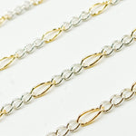 Load image into Gallery viewer, 2431CTT. Gold Filled and Sterling Silver Figaro Style Chain