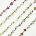 Load image into Gallery viewer, Multi Sapphire Ombre Oxidized Wire Chain.