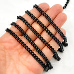 Load image into Gallery viewer, Black Rhodium Matt Sterling Silver Smooth Curb Chain