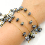 Load image into Gallery viewer, Coated Labradorite Gold Plated Wire Chain.