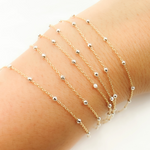 Load image into Gallery viewer, 14k Gold Filled with 925 Sterling Silver Beads Satellite Chain