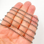 Load image into Gallery viewer, Black Rhodium Sterling Silver Round Link Chain