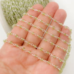 Load image into Gallery viewer, Peridot Gemstone Sterling Silver Wire Chain