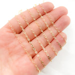 Load image into Gallery viewer, 14K Solid Gold Smooth Marina and Cable Links Chain by Foot