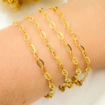 Load image into Gallery viewer, Gold Plated 925 Sterling Silver Flat Marina Link Chain.