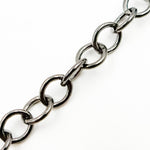 Load image into Gallery viewer, Black Rhodium Sterling Silver Round Link Chain