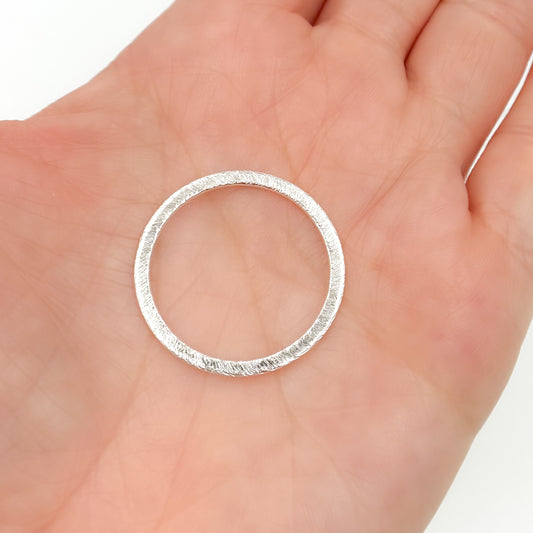 25MM White Sterling Silver Ring Connector