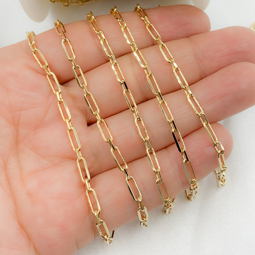 Gold Plated 925 Sterling Silver Short & Long Oval Link Chain.