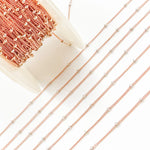 Load image into Gallery viewer, Rose Gold Filled with Silver Bead Satellite Chain