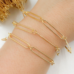 Load image into Gallery viewer, Gold Plated 925 Sterling Silver Smooth Oval and Round Link Chain.